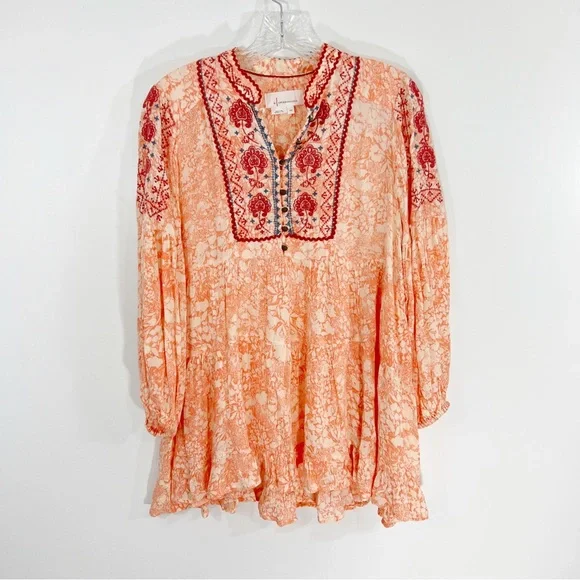 Anthropologie Claudia Embroidered Tunic Size XS Petite - Picture 2 of 8
